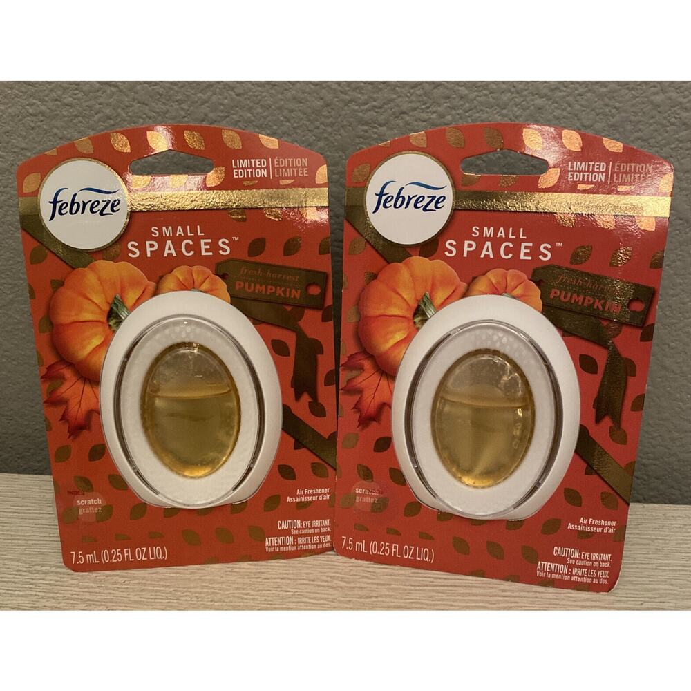 2 Pack Febreze Fresh Harvest Pumpkin Small‎ Spaces Limited Edition